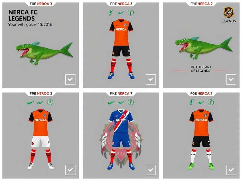 Examples of fan-created content for NEROCA FC Legends including custom kits and art