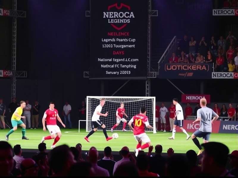 National Legends Cup tournament with players competing on stage and crowd cheering